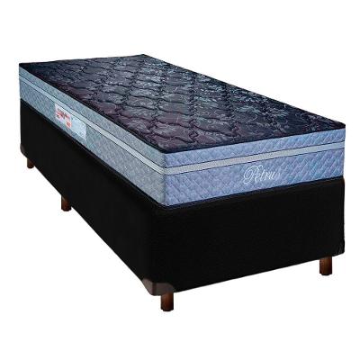 Cama Box Preto Solteiro + Colchão Molas Ensacadas Petrus Paropas