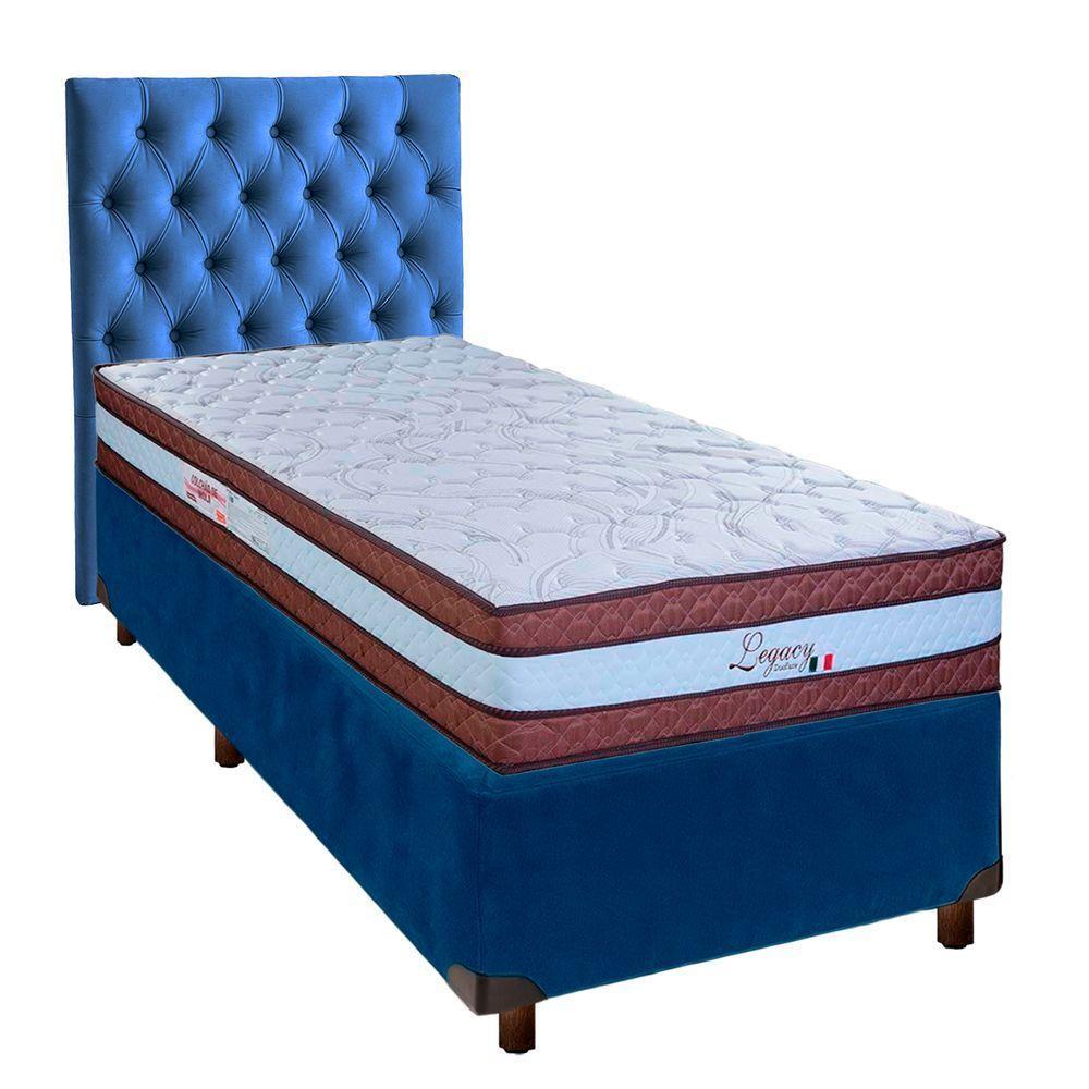 Kit Cama Box + Cabeceira + Colchão Solteiro Molas Ensacadas - Legaccy - Paropas - 1