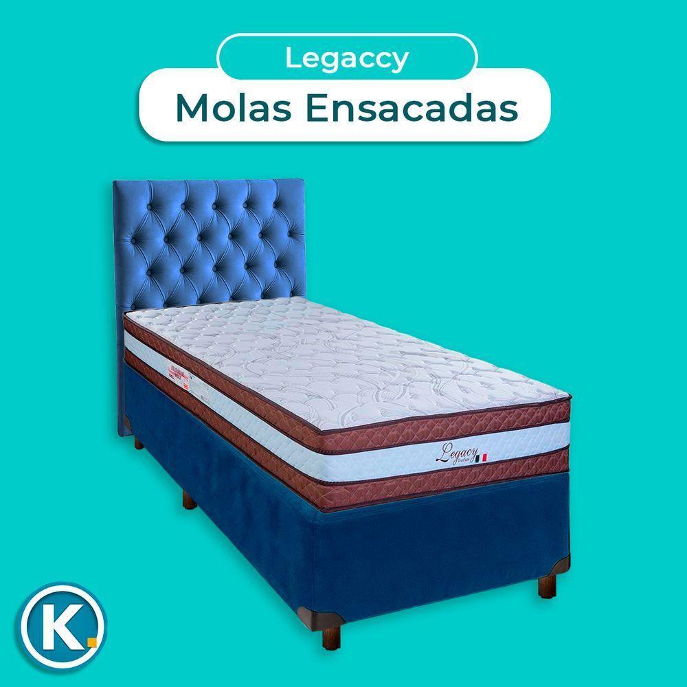 Kit Cama Box + Cabeceira + Colchão Solteiro Molas Ensacadas - Legaccy - Paropas - 4