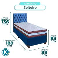 Kit Cama Box + Cabeceira + Colchão Solteiro Molas Ensacadas - Legaccy - Paropas - 3