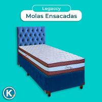 Kit Cama Box + Cabeceira + Colchão Solteiro Molas Ensacadas - Legaccy - Paropas