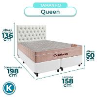Kit Cama Box + Cabeceira + Colchão Queen Molas Ensacadas - Airtech - Ortobom - 3