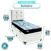Kit Cabeceira + Cama Box Bau + Colchão Solteiro Molas Ensacadas Life Gold Paropas - 3