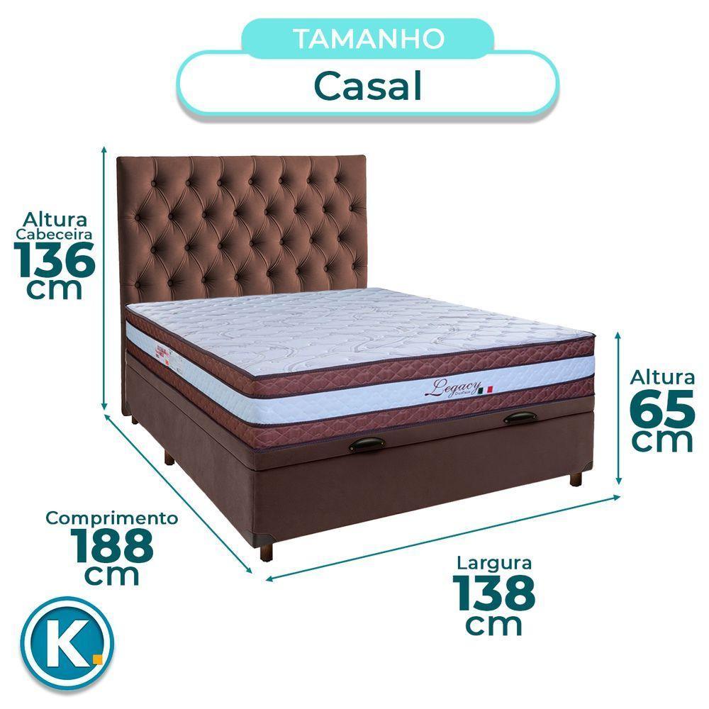 Kit Cama Box Bau + Cabeceira + Colchão Casal Molas Ensacadas - Legaccy - Paropas - 3