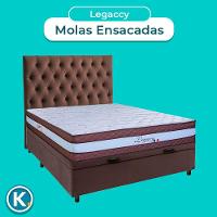 Kit Cama Box Bau + Cabeceira + Colchão Casal Molas Ensacadas - Legaccy - Paropas