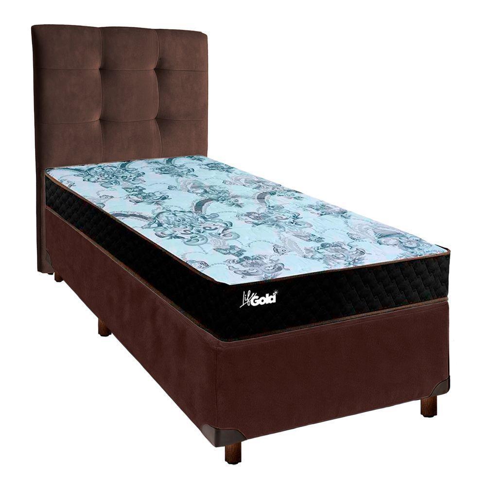 Kit Cama Box + Cabeceira + Colchão Solteiro Molas Ensacadas - Life Gold - Paropas - 1