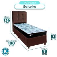 Kit Cama Box + Cabeceira + Colchão Solteiro Molas Ensacadas - Life Gold - Paropas - 3