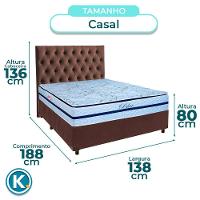 Conjunto Cama Box Blindado Casal + Colchão Molas Ensacadas Blue Paropas + Cabeceira - 3