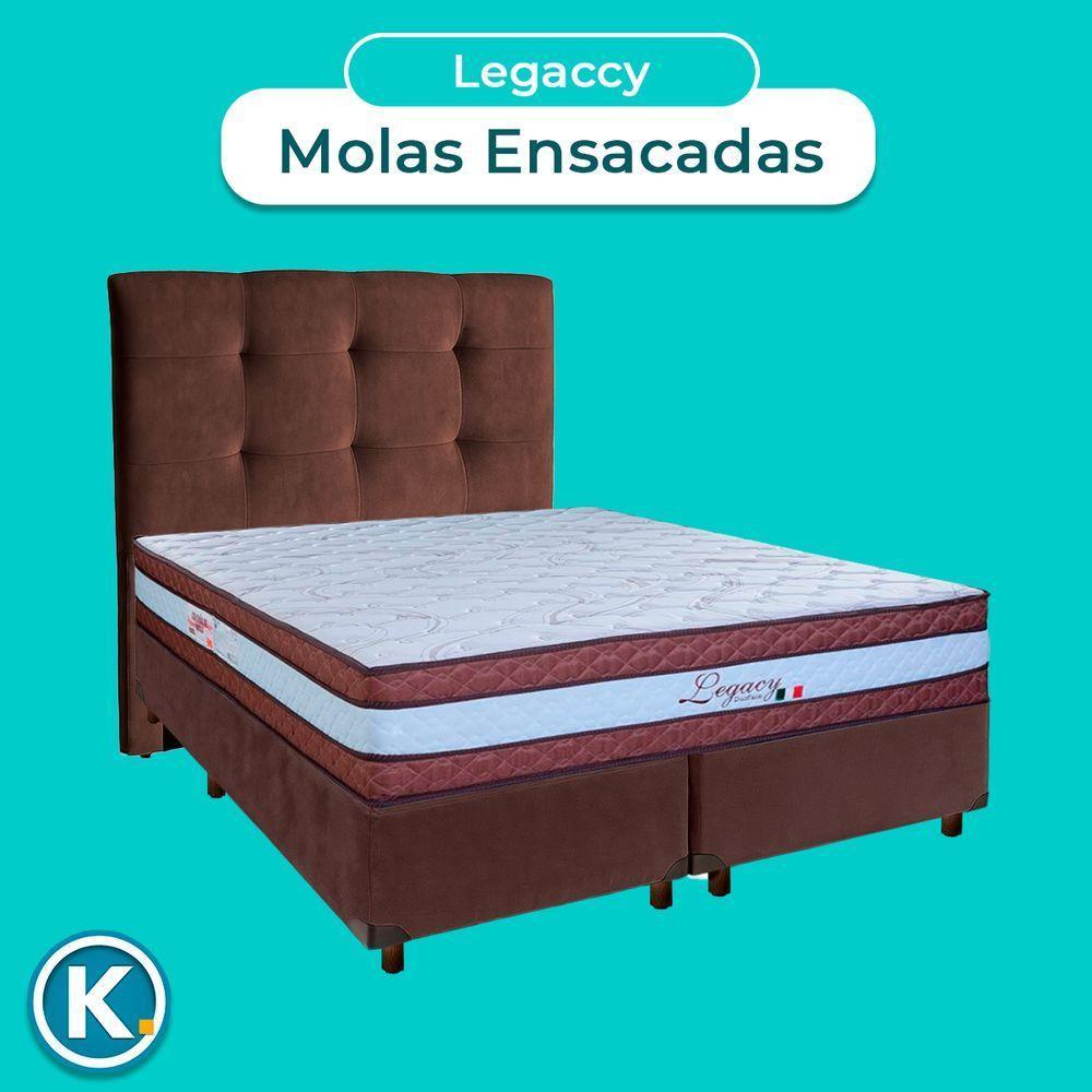 Kit Cabeceira + Cama Box + Colchão Queen Molas Ensacadas Legaccy Paropas - 2