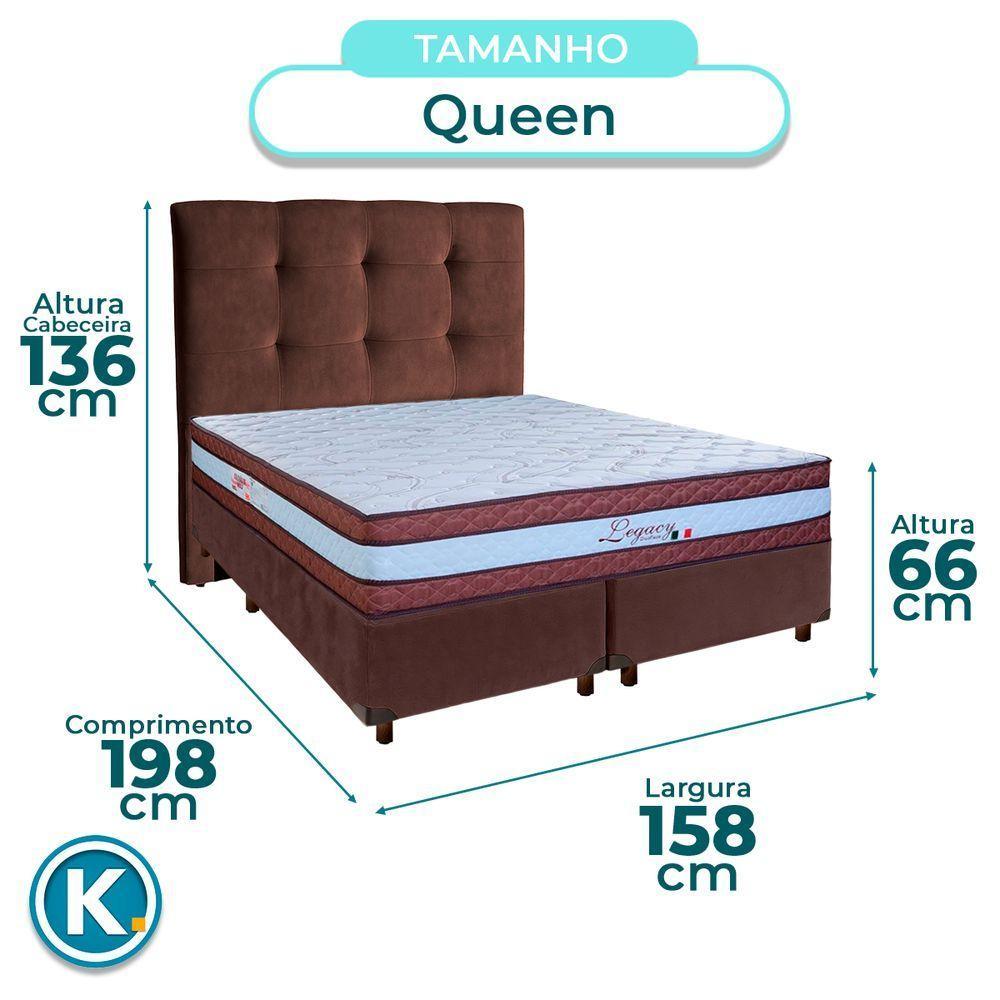Kit Cabeceira + Cama Box + Colchão Queen Molas Ensacadas Legaccy Paropas - 5