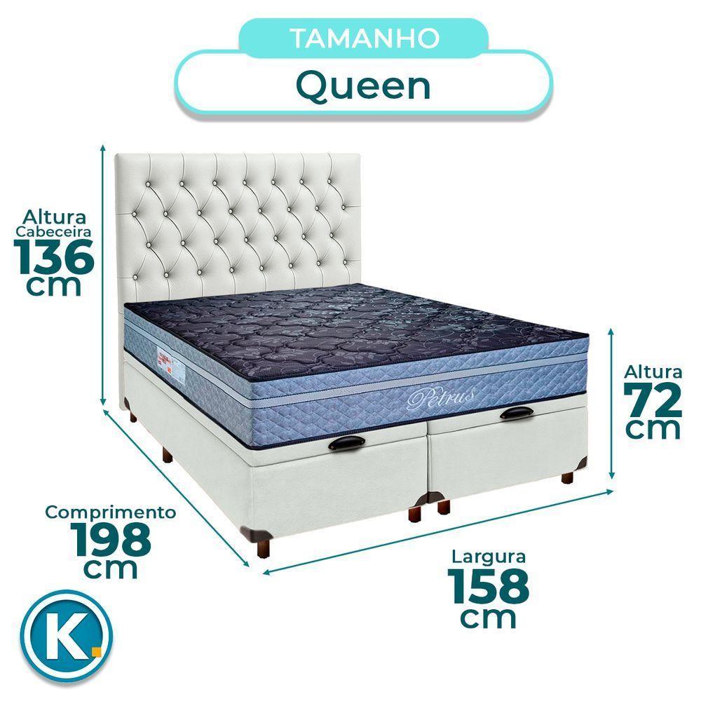 Kit Cama Box Bau + Cabeceira + Colchão Queen Molas Ensacadas - Petrus - Paropas - 3