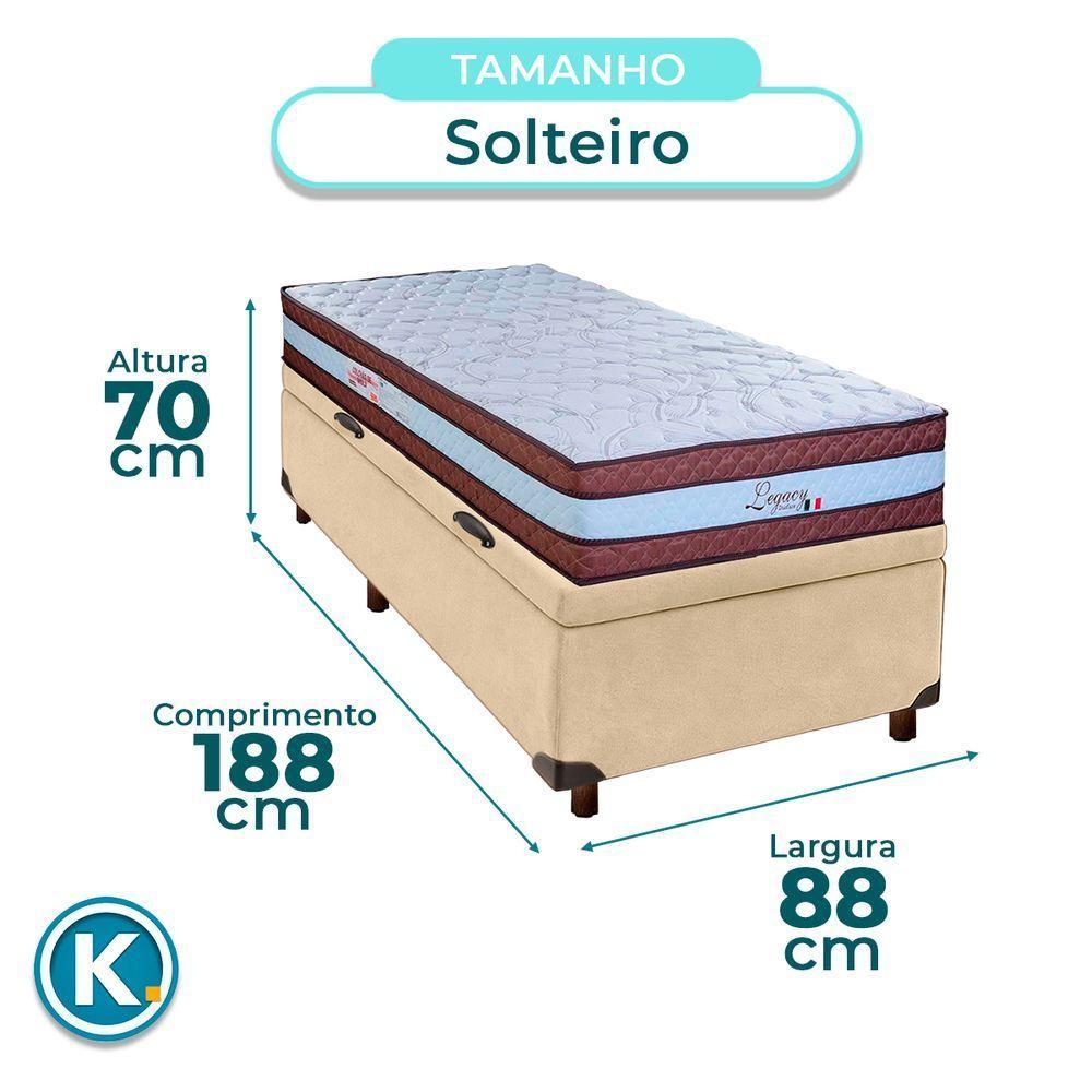 Conjunto Cama Box Bau Blindado Solteiro + Colchão Molas Ensacadas Legaccy Paropas - 2