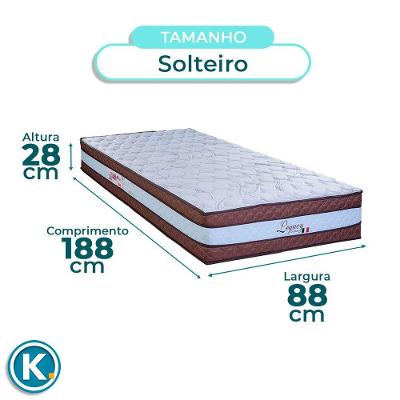 Conjunto Cama Box Bau Blindado Solteiro + Colchão Molas Ensacadas Legaccy Paropas