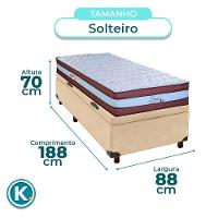 Conjunto Cama Box Bau Blindado Solteiro + Colchão Molas Ensacadas Legaccy Paropas - 2