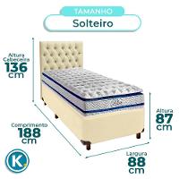 Kit Cama Box + Cabeceira + Colchão Solteiro Molas Ensacadas - Blue - Paropas - 3