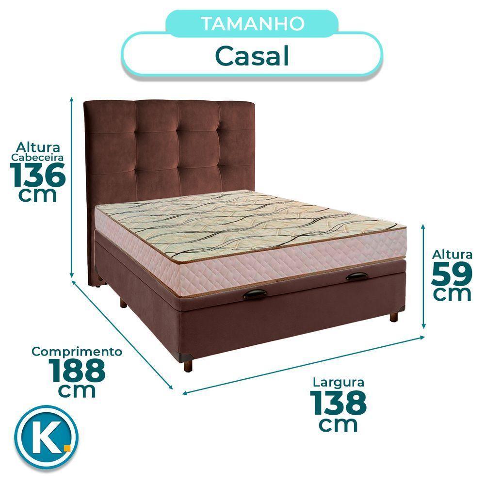 Kit Cabeceira + Cama Box Bau + Colchão Casal D33 Maxsono Paropas - 3