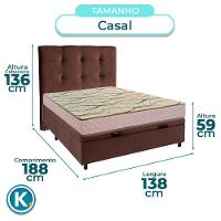 Kit Cabeceira + Cama Box Bau + Colchão Casal D33 Maxsono Paropas - 3