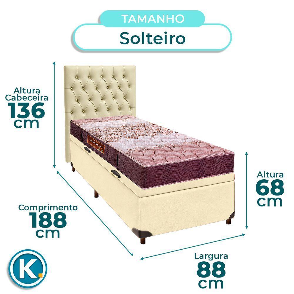 Kit Cabeceira + Cama Box Bau + Colchão Solteiro D26 Ortophedic Sankonfort - 3