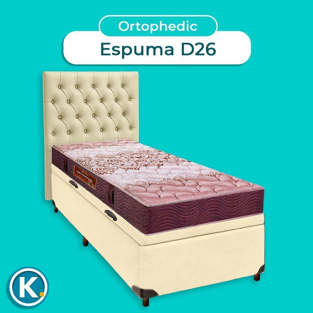 Kit Cabeceira + Cama Box Bau + Colchão Solteiro D26 Ortophedic Sankonfort - 4