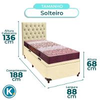 Kit Cabeceira + Cama Box Bau + Colchão Solteiro D26 Ortophedic Sankonfort - 3
