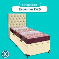 Kit Cabeceira + Cama Box Bau + Colchão Solteiro D26 Ortophedic Sankonfort