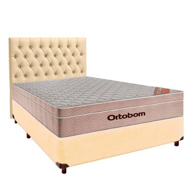 Kit Cama Box + Cabeceira + Colchão Casal Molas Ensacadas - Airtech - Ortobom