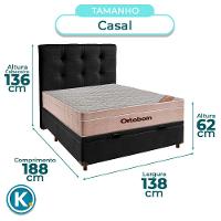 Kit Cama Box Bau + Cabeceira + Colchão Casal Molas Ensacadas - Airtech - Ortobom - 3