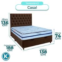 Kit Cama Box Bau + Cabeceira + Colchão Casal Molas Ensacadas - Blue - Paropas - 3