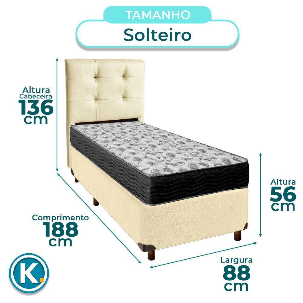 Kit Cabeceira + Cama Box + Colchão Solteiro D33 Iso100 Ortobom - 3