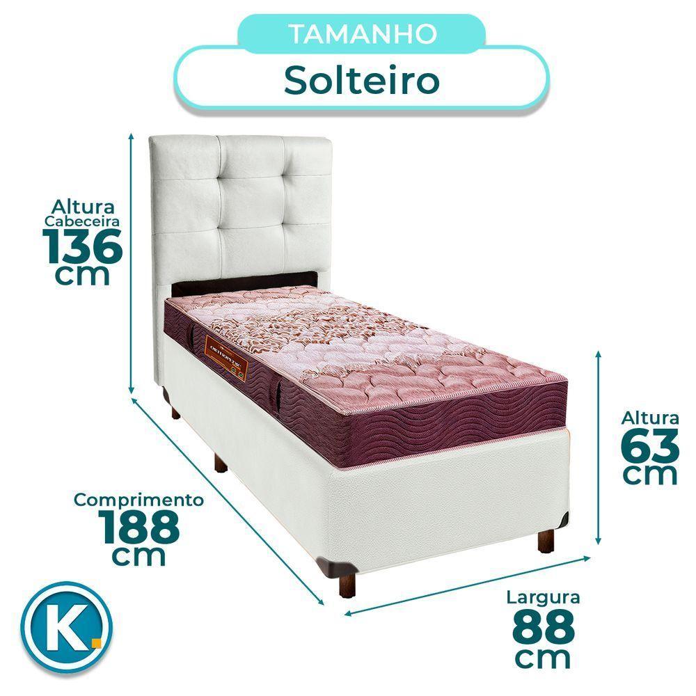 Conjunto Cama Box Branco Solteiro + Colchão D26 Ortophedic Sankonfort + Cabeceira - 5