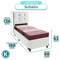 Conjunto Cama Box Branco Solteiro + Colchão D26 Ortophedic Sankonfort + Cabeceira - 5