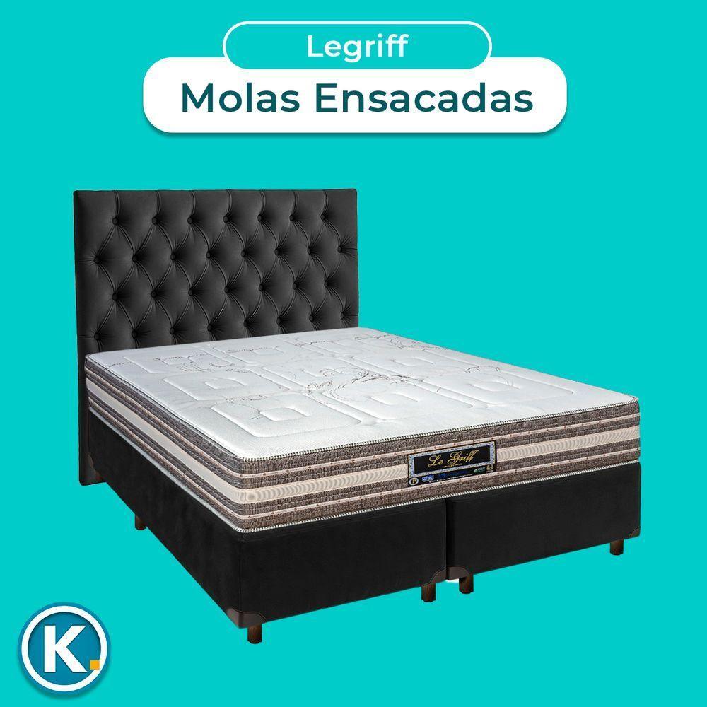 Conjunto Cama Box Blindado Casal + Colchão Molas Ensacadas Legriff Sankonfort + Cabeceira - 4