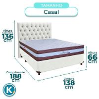 Conjunto Cama Box Branco Casal + Colchão Molas Ensacadas Legaccy Paropas + Cabeceira - 3