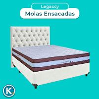 Conjunto Cama Box Branco Casal + Colchão Molas Ensacadas Legaccy Paropas + Cabeceira