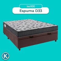 Conjunto Cama Box Bau Blindado Casal + Colchão D33 Iso100 Ortobom