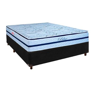 Colchão Casal Molas Ensacadas + Box Preto - Blue Paropas