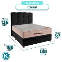 Kit Cabeceira + Cama Box Bau + Colchão Casal Molas Ensacadas Airtech Ortobom - 3