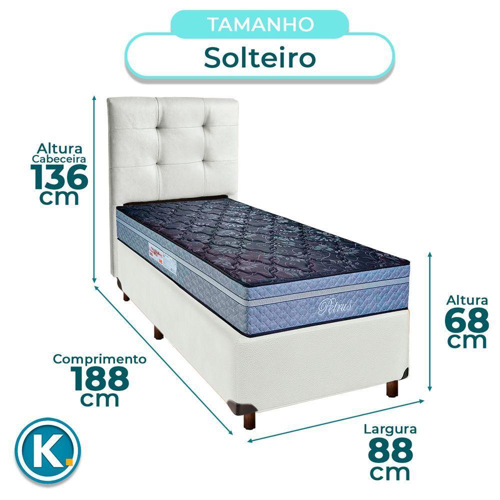 Kit Cabeceira + Cama Box + Colchão Solteiro Molas Ensacadas Petrus Paropas - 3