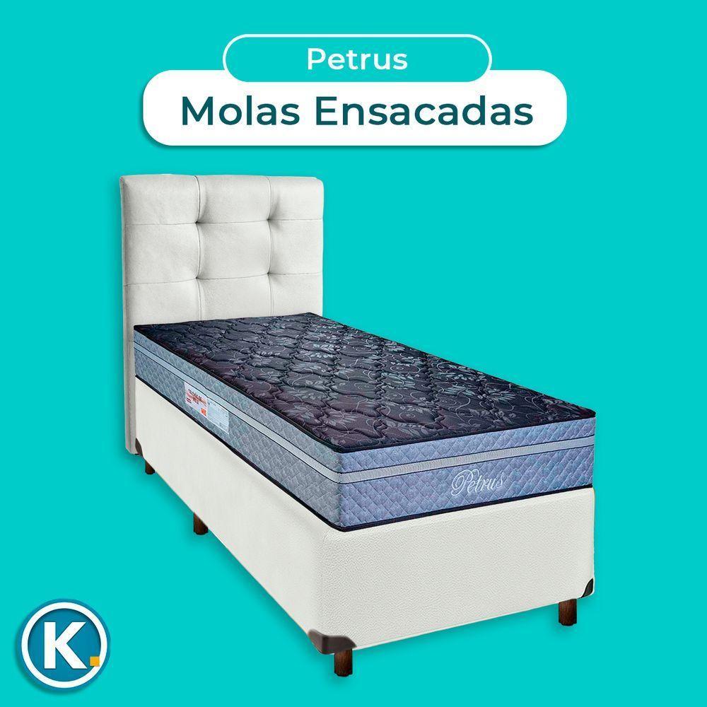 Kit Cabeceira + Cama Box + Colchão Solteiro Molas Ensacadas Petrus Paropas - 4