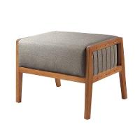 Puff Banqueta Gael Luxo Madeira Maciça Castellar Móbile Linho Cinza Linho Cinza - 1