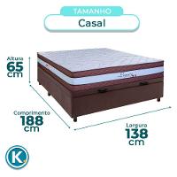 Conjunto Cama Box Bau Marrom Casal + Colchão Molas Ensacadas Legaccy Paropas - 3