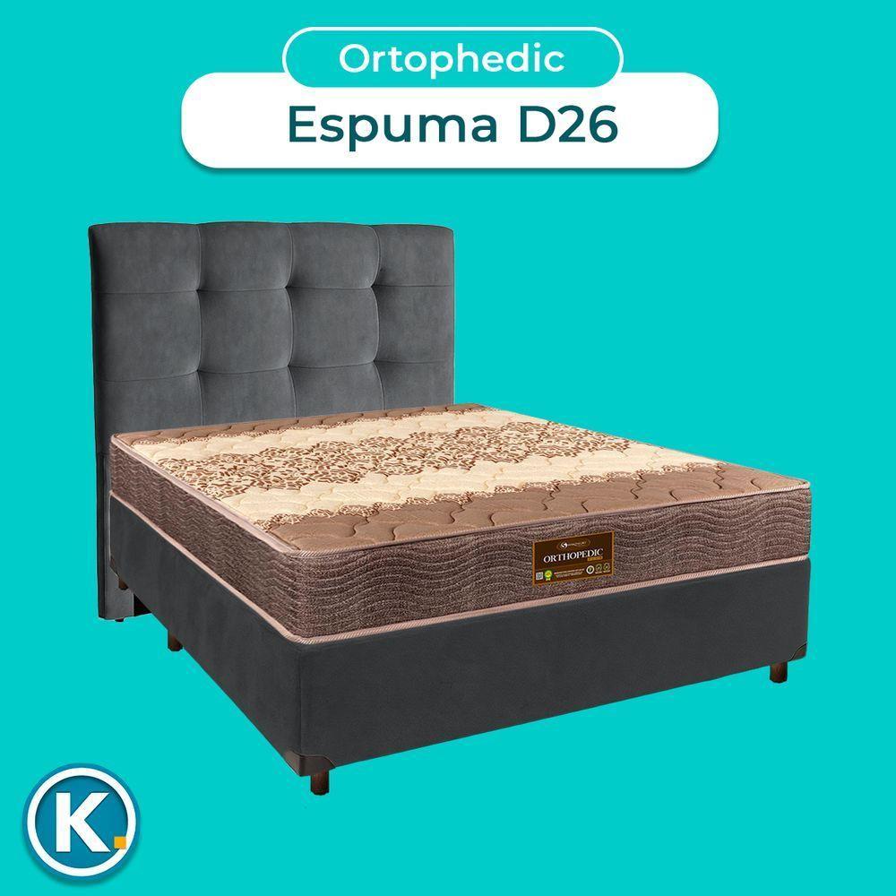 Conjunto Cama Box Cinza Casal + Colchão D26 Ortophedic Sankonfort + Cabeceira - 4