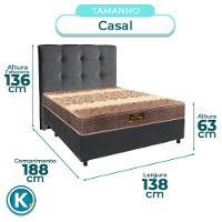 Conjunto Cama Box Cinza Casal + Colchão D26 Ortophedic Sankonfort + Cabeceira - 3
