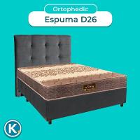 Conjunto Cama Box Cinza Casal + Colchão D26 Ortophedic Sankonfort + Cabeceira