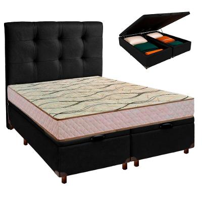 Kit Cabeceira + Cama Box Bau + Colchão Casal D33 Maxsono Paropas