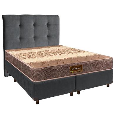 Kit Cabeceira + Cama Box + Colchão Queen D26 Ortophedic Sankonfort