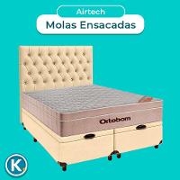 Kit Cama Box Bau + Cabeceira + Colchão Casal Molas Ensacadas - Airtech - Ortobom