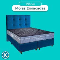 Kit Cabeceira + Cama Box + Colchão Casal Molas Ensacadas Petrus Paropas
