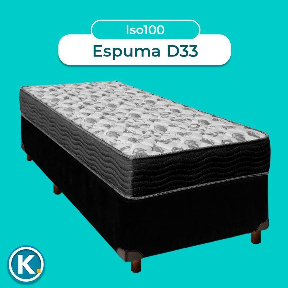 Conjunto Cama Box Preto Solteiro + Colchão D33 Iso100 Ortobom - 4