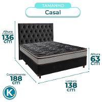 Kit Cama Box + Cabeceira + Colchão Casal D28 - Conforto - Paropas - 3